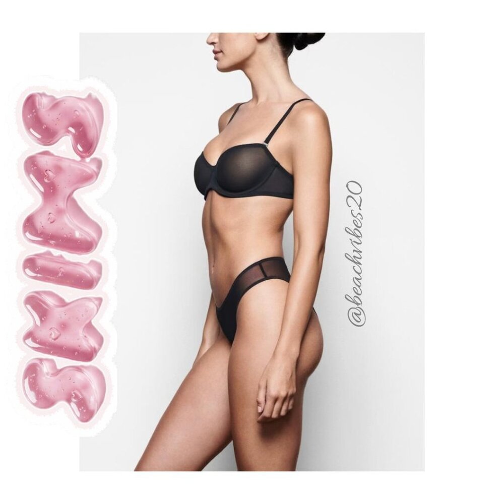 SKIMS Ultra Fine Mesh Strapless Bra Onyx 34F(DDD) NWT - Picture 7 of 10